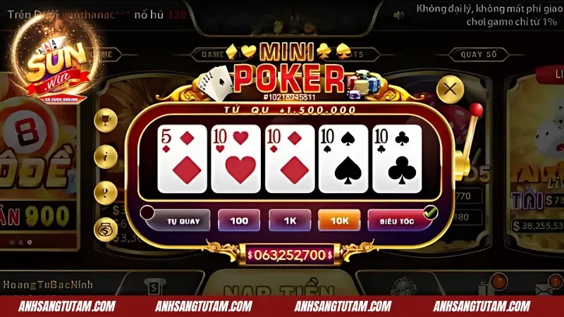 Chi tiết phiên bản Mini Poker đổi thưởng hấp dẫn