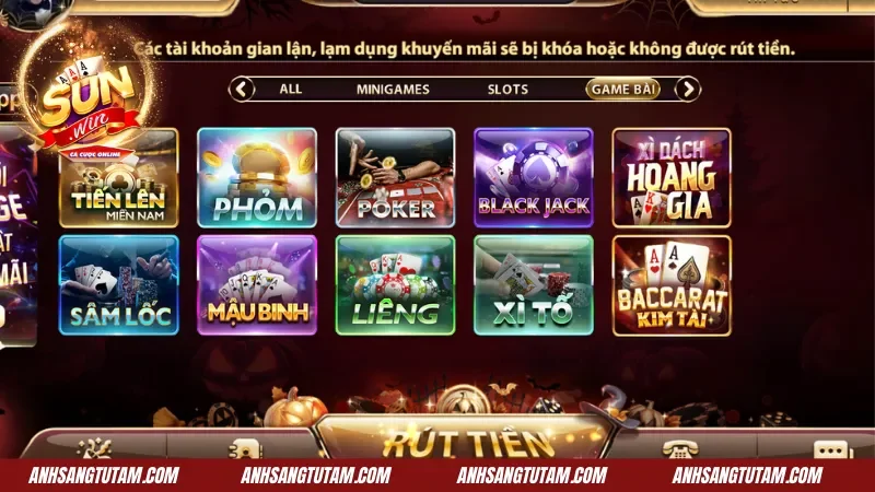 Điểm danh các thể loại game bài hot nhất ở Sunwin