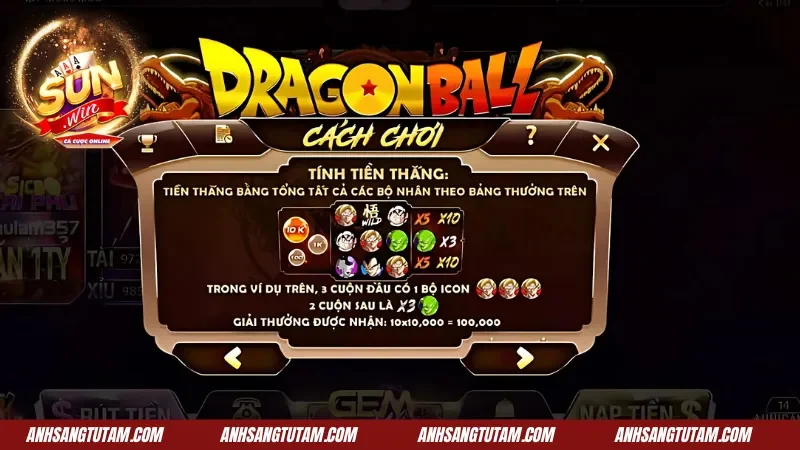 Tuân thủ cách đặt cược trong Dragon ball